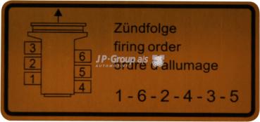 Klebeschild, Zündfolge 911 2,0-2,7 01/63-07/78