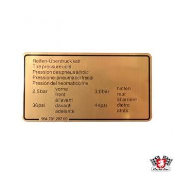 Klebeschild, Reifendruck