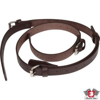 Preview: Lederriemensatz für Gepäckträger, braun, 2 Stück