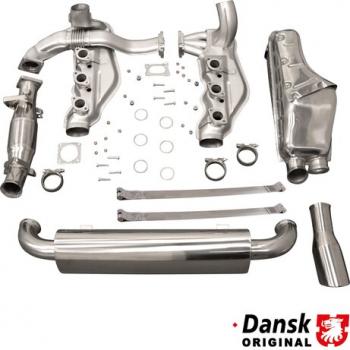 Schalldämpfersatz mit Einzelendrohr mit poliertem Schalldämpfer hinten, mit TÜV