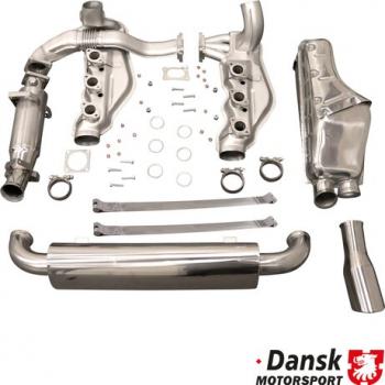 Schalldämpfersatz mit Einzelendrohr und ohne Katalysator, Edelstahl mit poliertem Schalldämpfer hinten, ohne TÜV