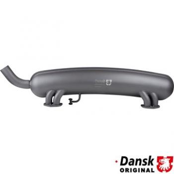 Preview: Schalldämpfer hinten, Stärke 1,5 mm, Stahl, Ein- und Auslassrohre aus Edelstahl, hitzebeständige Farbe