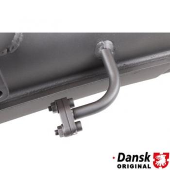 Preview: Schalldämpfer hinten, Stärke 1,5 mm, Stahl, Ein- und Auslassrohre aus Edelstahl, hitzebeständige Farbe