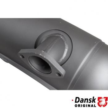 Preview: Schalldämpfer hinten mit poliertem schräg geschnittenem Endrohr (Ø57 mm)