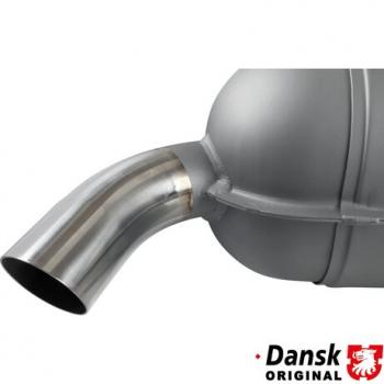 Preview: Schalldämpfer hinten mit poliertem schräg geschnittenem Endrohr (Ø57 mm)