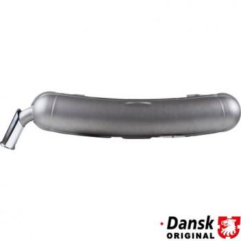 Schalldämpfer hinten mit gefaltetem Endrohr und Ø57 mm flachgewalztem Rohrende