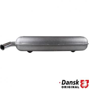 Preview: Schalldämpfer hinten mit gefaltetem Endrohr und Ø57 mm flachgewalztem Rohrende