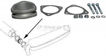 Schalldämpfer-Adapter, 3.2 zu 3.6 L, Edelstahl