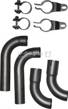 Endrohrsatz mit Spannband, (kompletter Satz, den es bei Porsche nicht gibt), Edelstahl