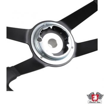 Preview: Lenkrad, Leder, schwarz, Ø400 mm, ohne Hupenknopf