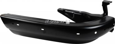 Schutzecke, Stoßstange hinten, ohne Loch für Endrohr, links. Zu verwenden bei der Montage von Sport-Auspuffanlagen mit Doppel-Center-Endrohr.