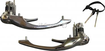 Türgriffsatz mit Schliesszylinder und Schlüsseln, Chrom, links/rechts