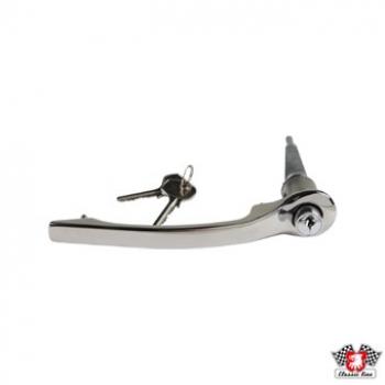 Türgriff mit Schliesszylinder und Schlüssel, Chrom, links