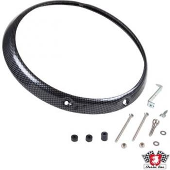 Scheinwerferring, 3 Löcher, Carbon-Look. Mit Montageteilen