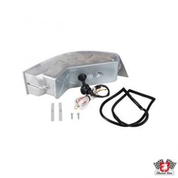 Preview: Rückleuchtengehäuse (Metall) mit Birne und Dichtung, links