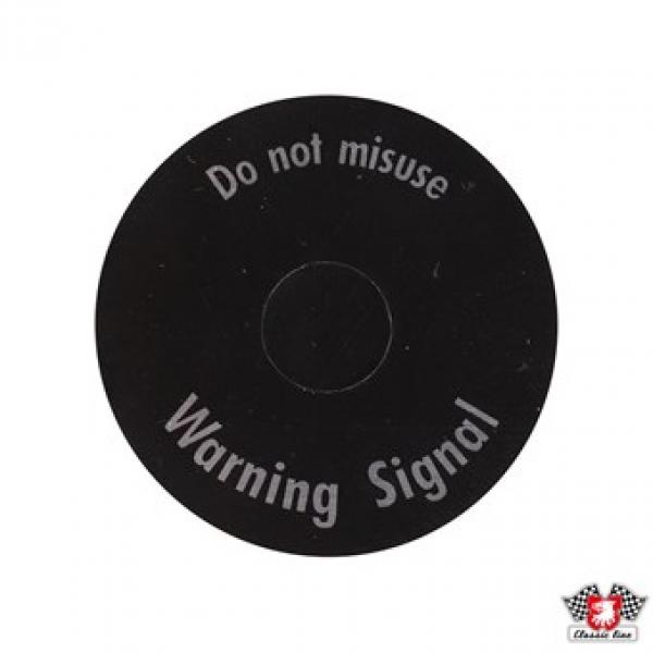 Klebeschild, Warnblinkschalter, englisch