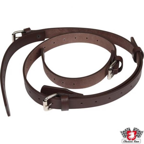 Lederriemensatz für Gepäckträger, braun, 2 Stück