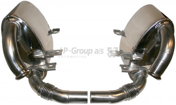 Sportschalldämpfer-Satz, Sport, 60 mm Rohre, Edelstahl, poliert, mit TÜV