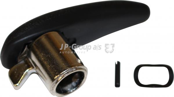 Schloss für Dreieckfenster, schwarz/chrom, links